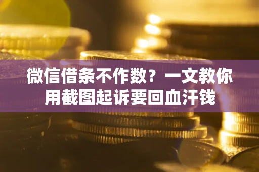 武汉微信借条不作数？一文教你用截图起诉要回血汗钱