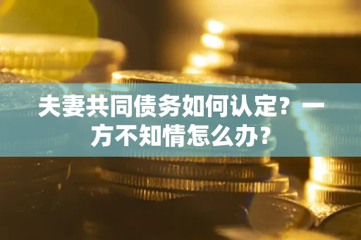 武汉夫妻共同债务如何认定？一方不知情怎么办？